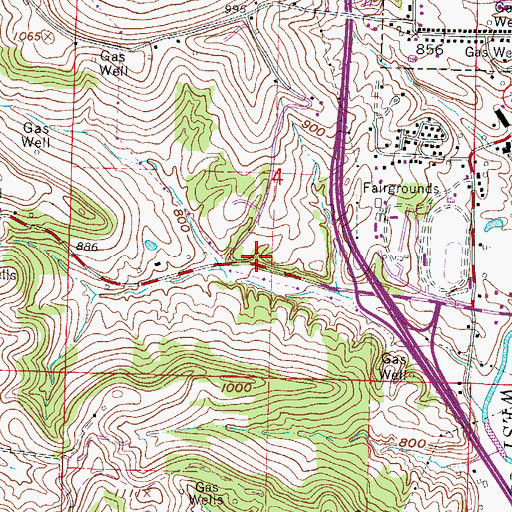 Topographic Map of Boggs School (historical), OH