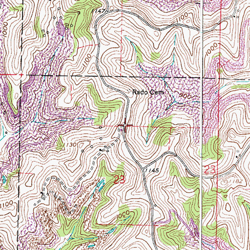 Topographic Map of Rado (historical), OH