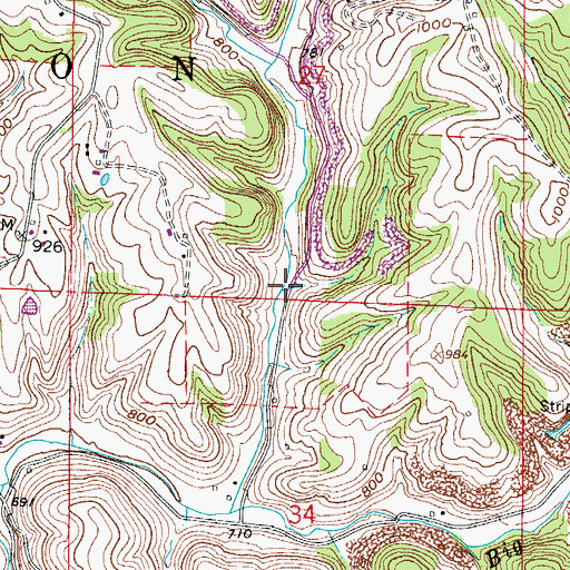 Topographic Map of Big Run School (historical), OH