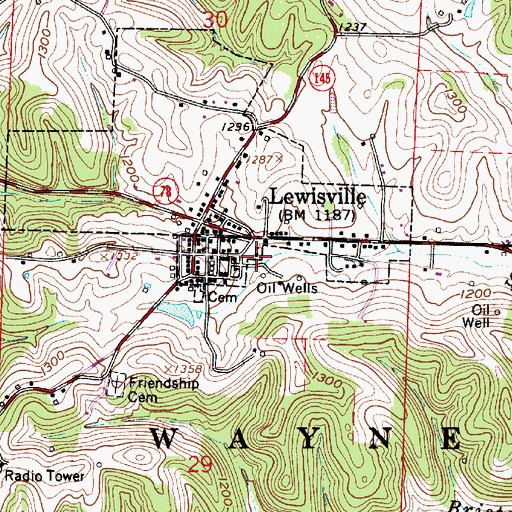 Topographic Map of Lewisville Elementary School, OH