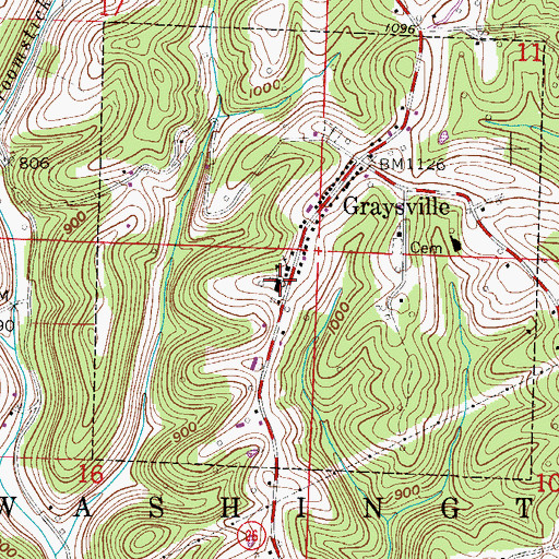 Topographic Map of Graysville Elementary School, OH