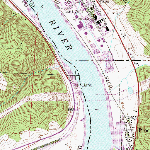 Topographic Map of Rogers Bar, OH