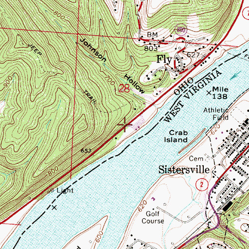 Topographic Map of Stringtown (historical), OH