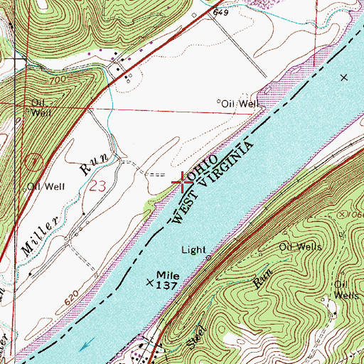 Topographic Map of Houghts Landing, OH