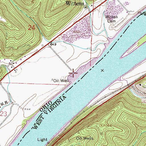 Topographic Map of Stewart Landing, OH