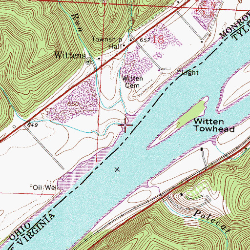 Topographic Map of Claylick Run, OH