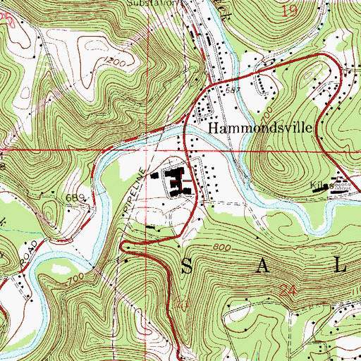 Topographic Map of Edison North High School, OH