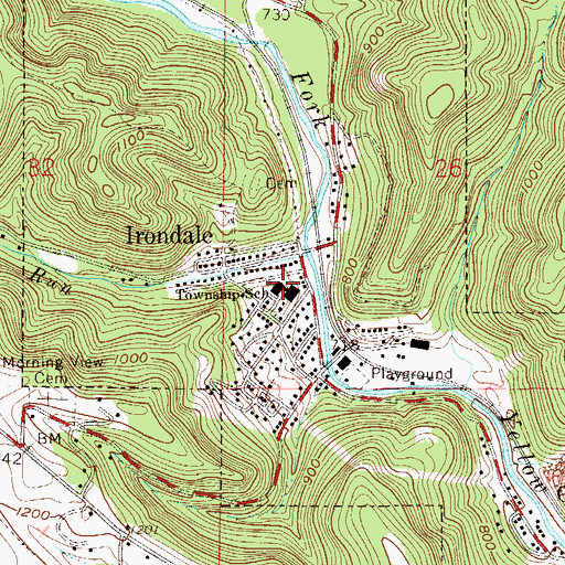 Topographic Map of Irondale Elementary School, OH