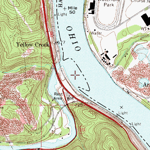 Topographic Map of Yellow Creek Bar, OH