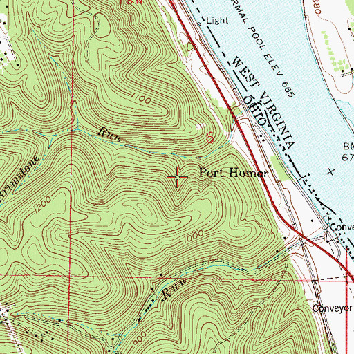 Topographic Map of Coopers Landing, OH