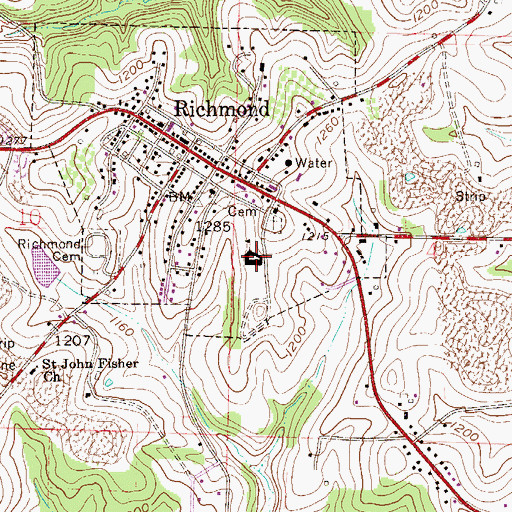 Topographic Map of Richmond Elementary School, OH
