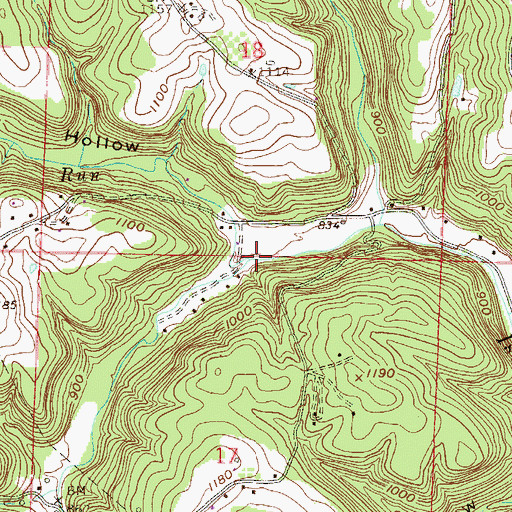 Topographic Map of South Branch Island Creek, OH