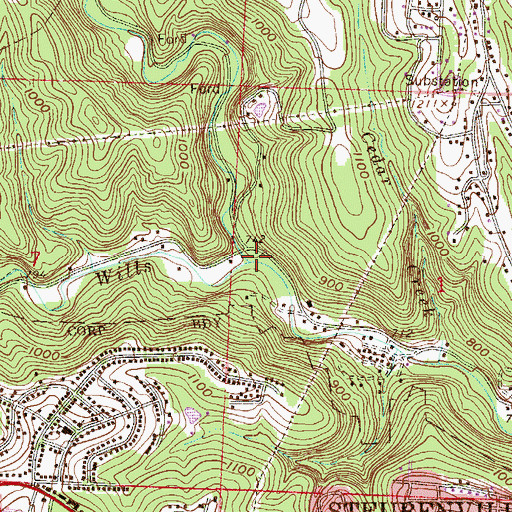 Topographic Map of South Branch Wills Creek, OH