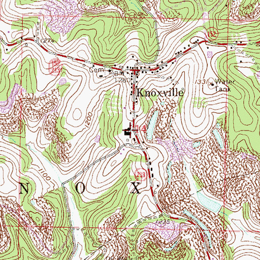 Topographic Map of Knoxville Elementary School, OH