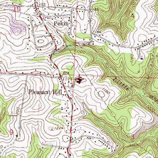 Topographic Map of Pleasant Hill Elementary School, OH