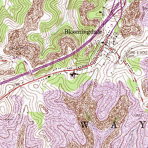 Topographic Map of Wayne Elementary School, OH