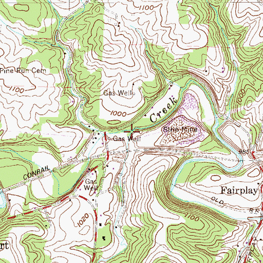 Topographic Map of Woods Run, OH