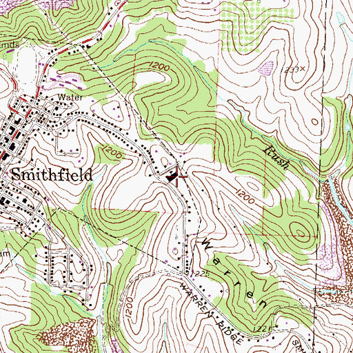 Topographic Map of Smithfield Elementary School, OH