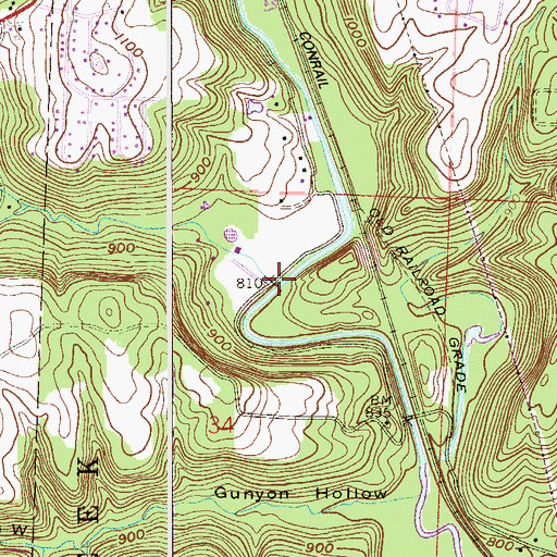 Topographic Map of Possum Hollow Run, OH