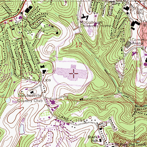 Topographic Map of Fort Steuben Mall Shopping Center, OH