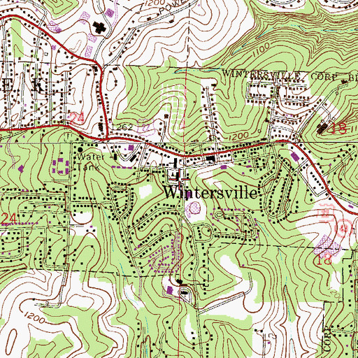 Topographic Map of Wintersville Elementary School, OH