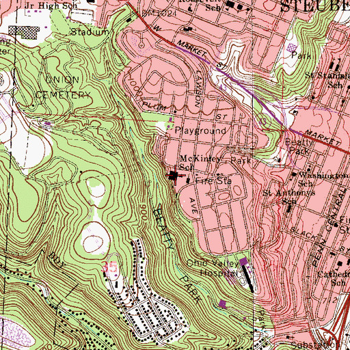Topographic Map of McKinley Elementary School, OH