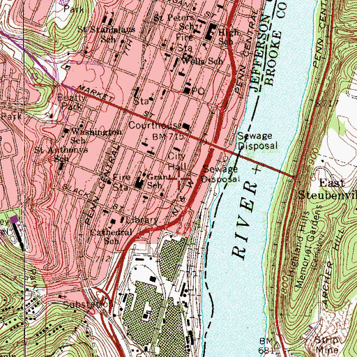 Topographic Map of Fort Steuben Historical Site, OH