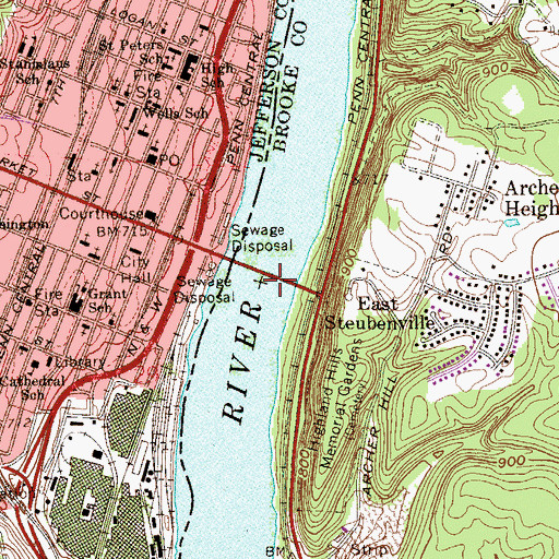 Topographic Map of Market Street Bridge, OH
