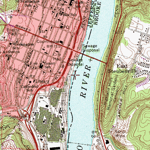 Topographic Map of Wells Creek Bar, OH