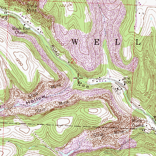 Topographic Map of Limestone Run, OH