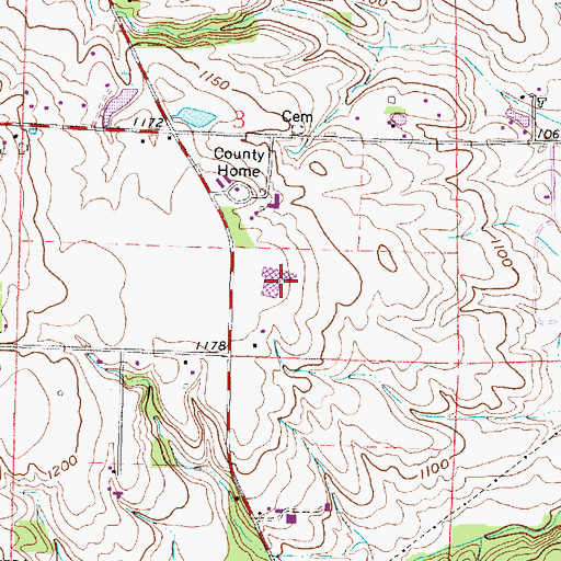 Topographic Map of Ashland County Joint Vocational School, OH