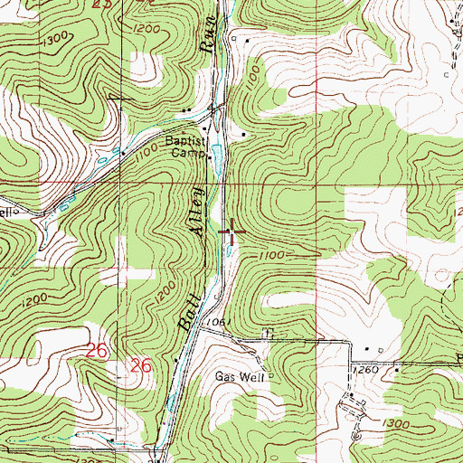 Topographic Map of Ball Alley School (historical), OH