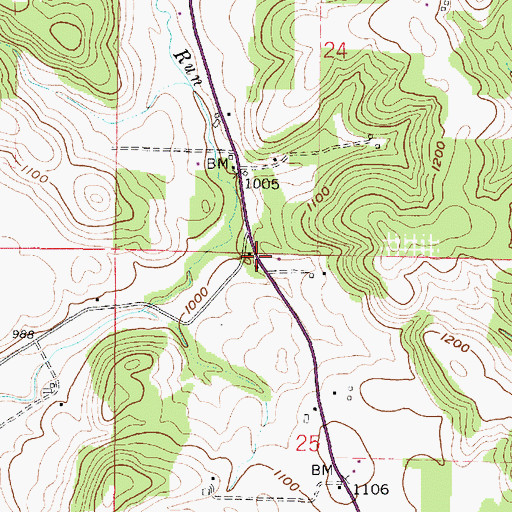 Topographic Map of Big Run School (historical), OH