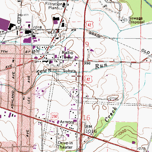 Topographic Map of Davis Road Park, OH