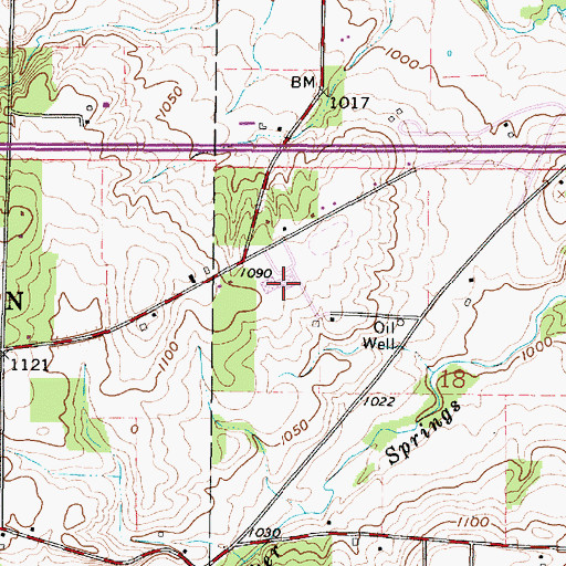 Topographic Map of Hillsdale High School, OH