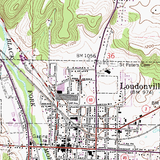 Topographic Map of Loudonville Church of the Nazarene, OH