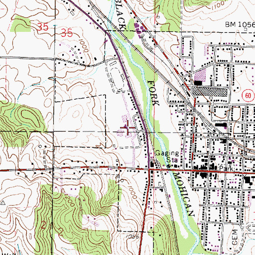 Topographic Map of Loudonville High School, OH