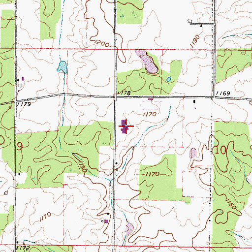 Topographic Map of Mapleton High School, OH
