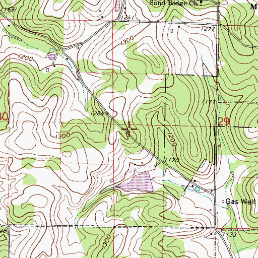 Topographic Map of Opossum Isle School (historical), OH