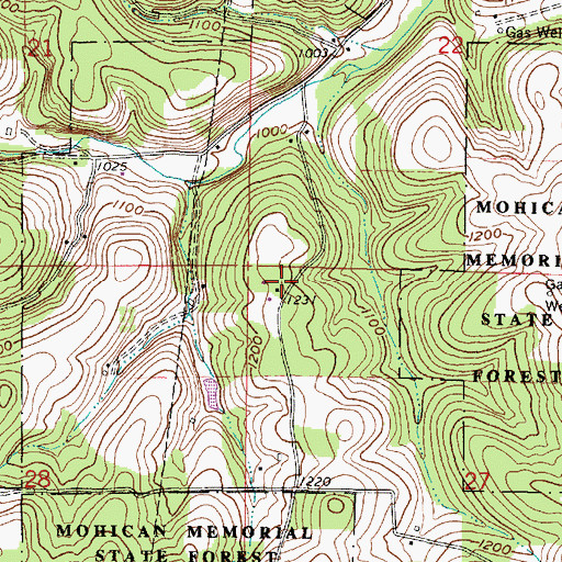Topographic Map of Red Brush School (historical), OH