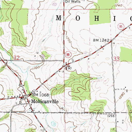 Topographic Map of Ridge School (historical), OH