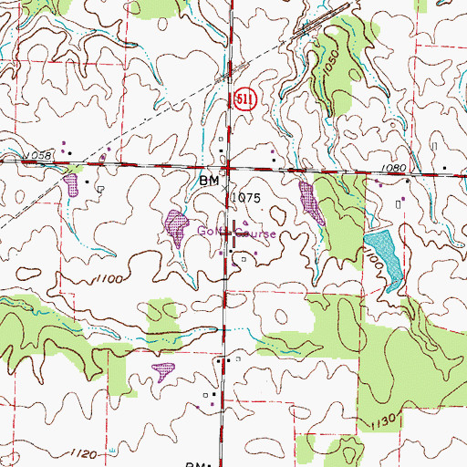 Topographic Map of Rolling Acres Golf Course, OH