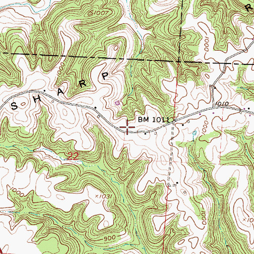 Topographic Map of Sharp Ridge School (historical), OH