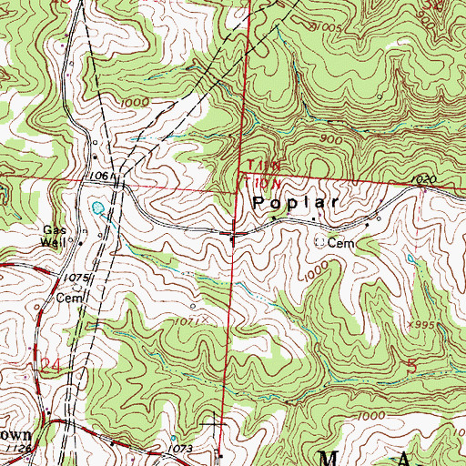 Topographic Map of Poplar Ridge School (historical), OH