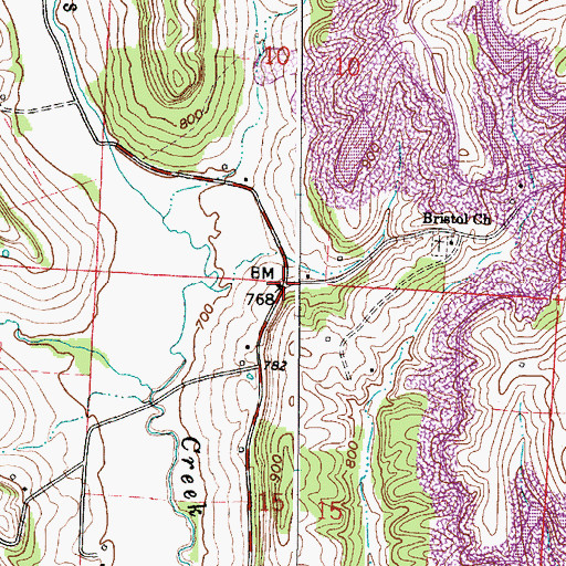 Topographic Map of Cloud (historical), OH