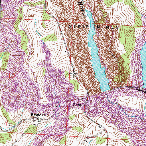 Topographic Map of Pleasant Hill School (historical), OH