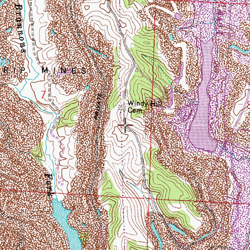 Topographic Map of Windy Hill School (historical), OH