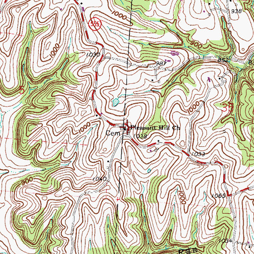Topographic Map of Pleasant Hill School (historical), OH
