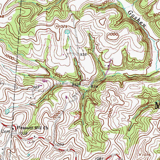 Topographic Map of Goshen School (historical), OH