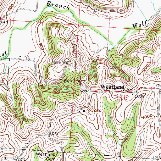 Topographic Map of Antioch Church, OH